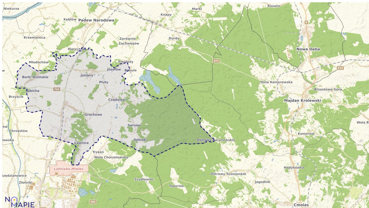 Mapa uzbrojenia terenu Tuszowa Narodowego